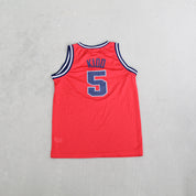 F- Vintage Brooklyn Nets New Jersey Text Jason Kidd NBA Nike Team Basketball Jersey