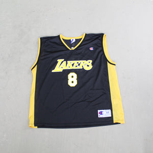 F- Vintage LA Lakers Kobe Bryant #8 NBA Champion Basketball Jersey