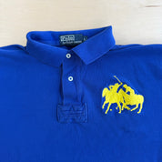 J- Vintage 90s Polo RL Embroidered Logo Blue Polo Shirt - L
