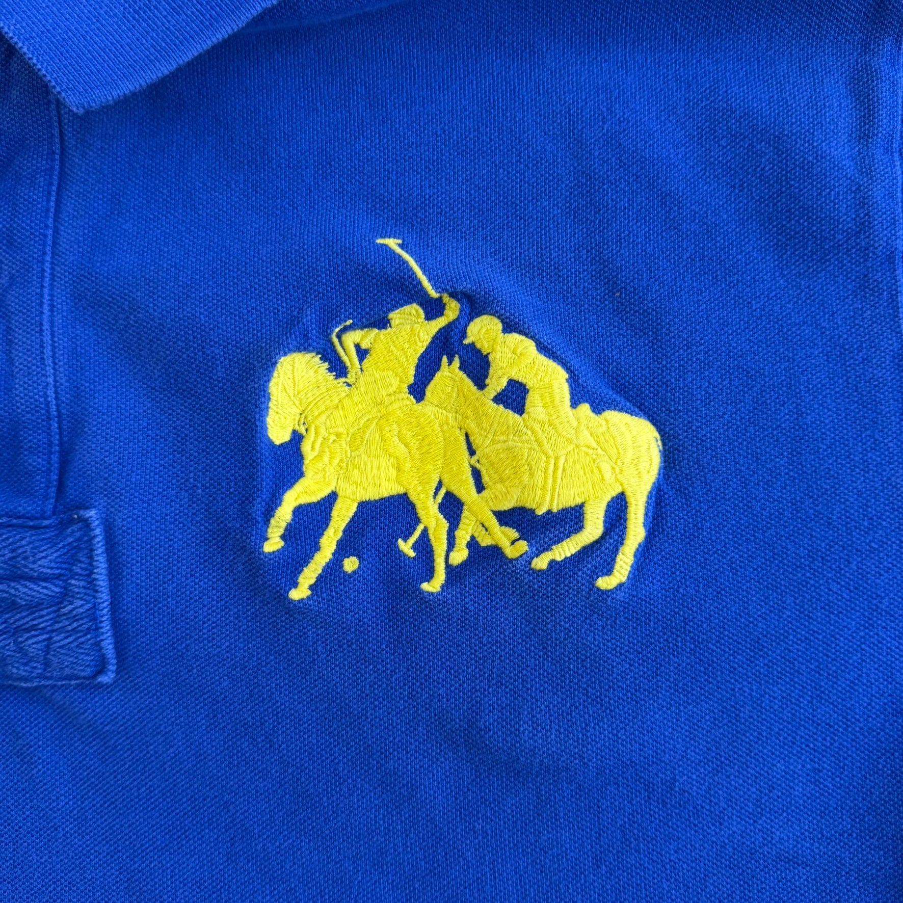 J- Vintage 90s Polo RL Embroidered Logo Blue Polo Shirt - L