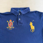 J- Vintage Polo RL Embroidered Logo & Crest Navy Polo Shirt - M