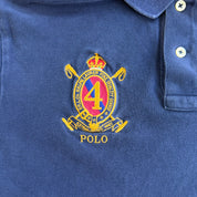 J- Vintage Polo RL Embroidered Logo & Crest Navy Polo Shirt - M