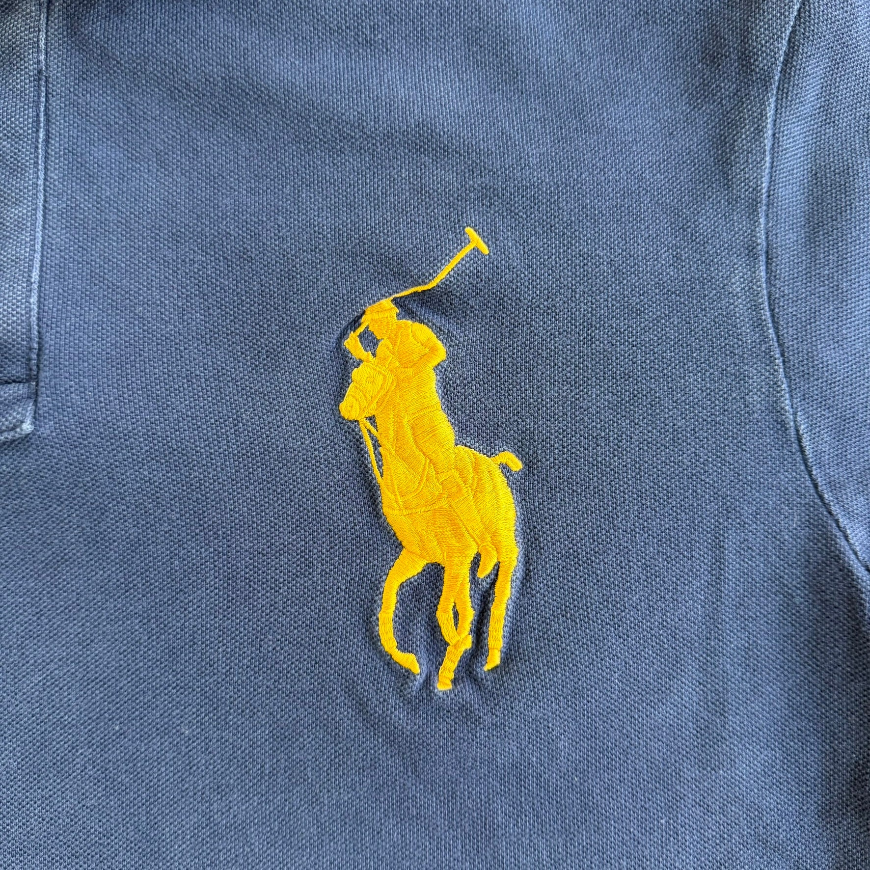 J- Vintage Polo RL Embroidered Logo & Crest Navy Polo Shirt - M