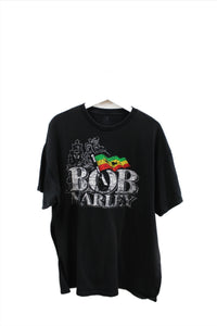 X - Bob Marley Script & Flag Tee