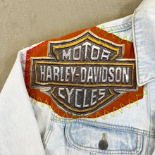 Load image into Gallery viewer, F- HOM Harley Davidson Reworked Custom Denim Jacket
