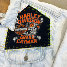Load image into Gallery viewer, F- HOM Harley Davidson Reworked Custom Denim Jacket
