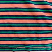 J- Vintage Polo RL Embroidered Logo Striped Orange/Green Polo Shirt - 2XL