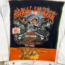 Load image into Gallery viewer, F- HOM Harley Davidson Reworked Custom Denim Jacket
