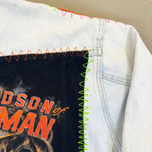 Load image into Gallery viewer, F- HOM Harley Davidson Reworked Custom Denim Jacket
