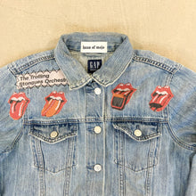 Load image into Gallery viewer, F- HOM Gap Rolling Stones/Metallica Reworked Custom Denim Jacket
