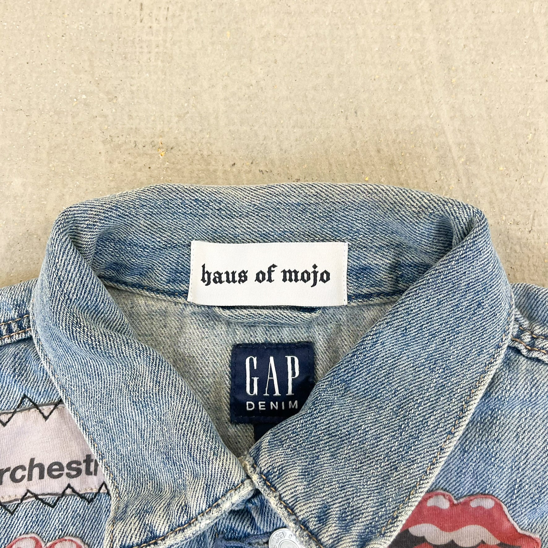 F- HOM Gap Rolling Stones/Metallica Reworked Custom Denim Jacket