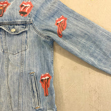 Load image into Gallery viewer, F- HOM Gap Rolling Stones/Metallica Reworked Custom Denim Jacket
