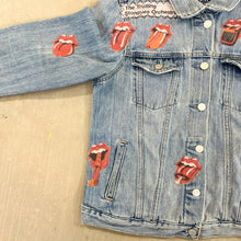 Load image into Gallery viewer, F- HOM Gap Rolling Stones/Metallica Reworked Custom Denim Jacket
