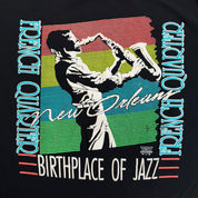 J- Vintage New Orleans French Quarter Birthplace Of Jazz Graphic Made In USA Single Stitch Tee - L