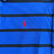 J- Vintage Polo RL Embroidered Logo Striped Long Sleeve Polo Shirt - 2XL