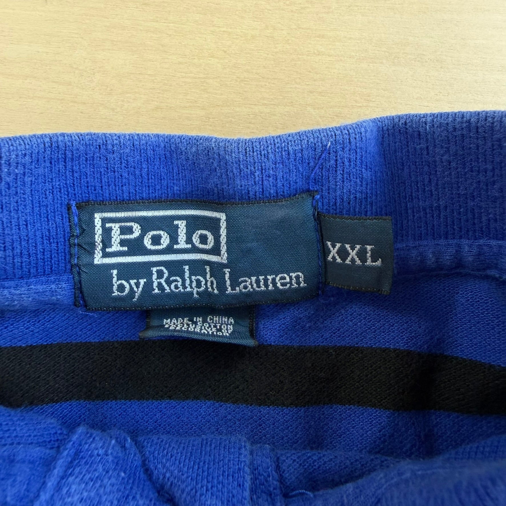 J- Vintage Polo RL Embroidered Logo Striped Long Sleeve Polo Shirt - 2XL