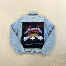 Load image into Gallery viewer, F- HOM Gap Rolling Stones/Metallica Reworked Custom Denim Jacket
