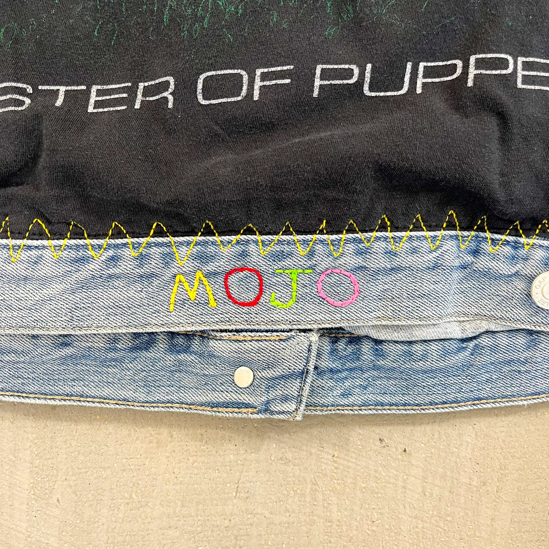 F- HOM Gap Rolling Stones/Metallica Reworked Custom Denim Jacket