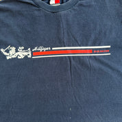 J- Vintage 90s Tommy Hilfiger Denim Graphic & Logo Navy Tee - XL