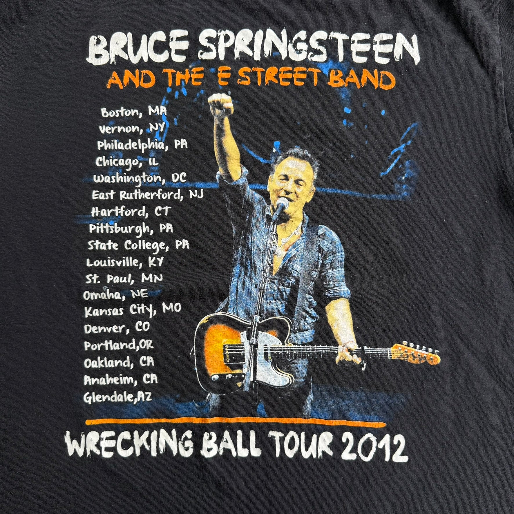 J- Vintage '12 Bruce Springsteen Wrecking Ball Tour Picture Tee - L