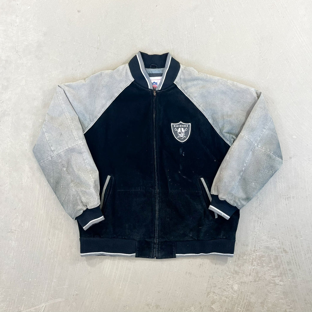 F- Vintage Oakland Raiders NFL Suede Jacket