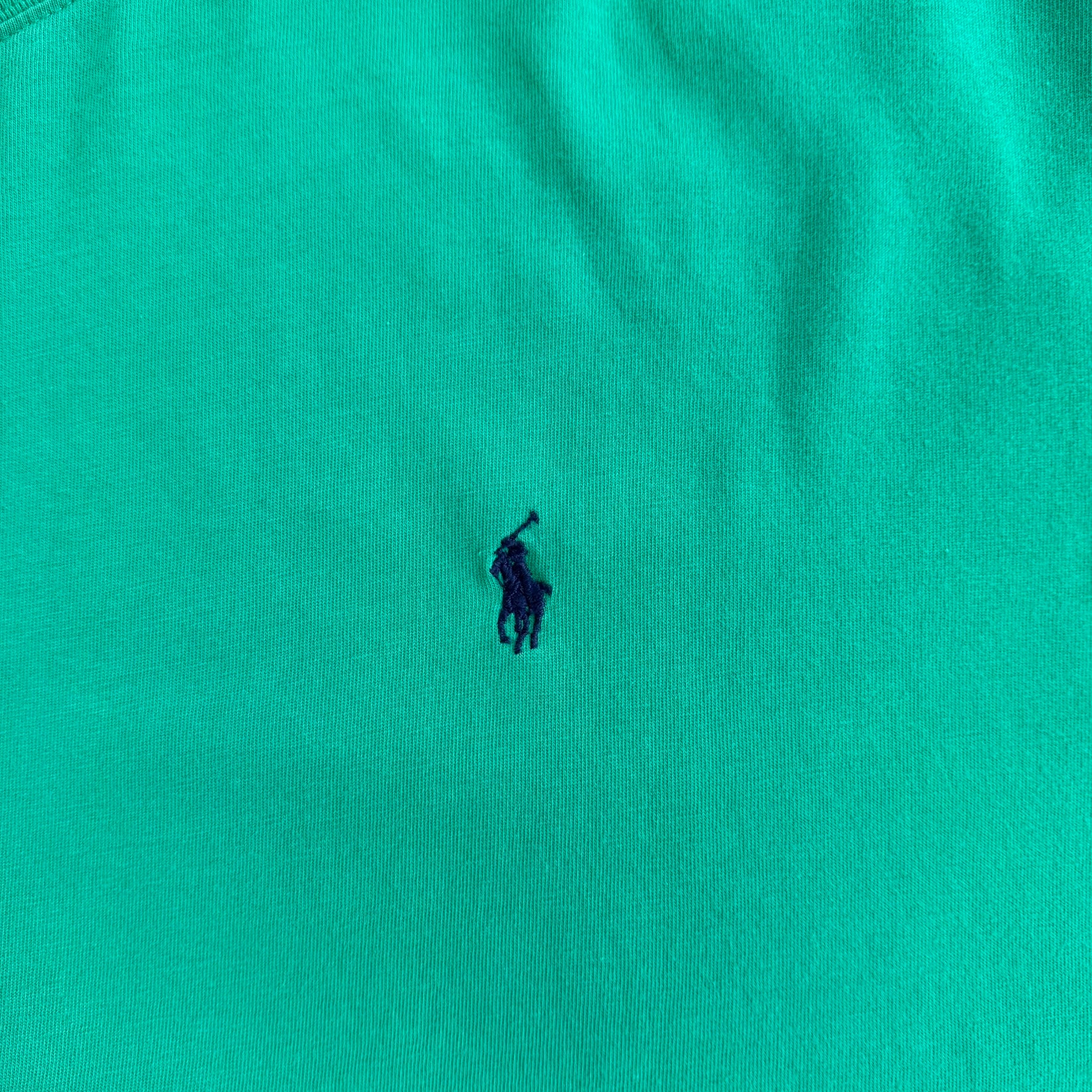 J- Vintage 90s Polo RL Embroidered Logo Green Tee - 2XL