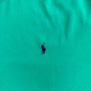 J- Vintage 90s Polo RL Embroidered Logo Green Tee - 2XL