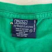 J- Vintage 90s Polo RL Embroidered Logo Green Tee - 2XL