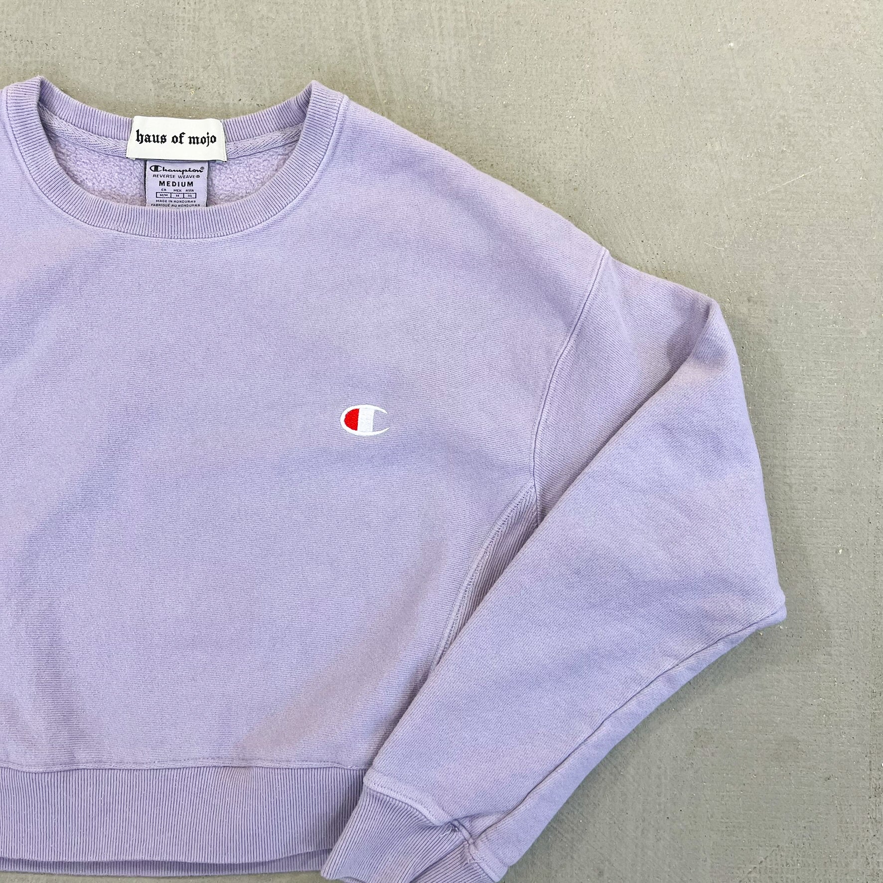F- HOM Champion Reverse Weave Cropped Reworked Crewneck