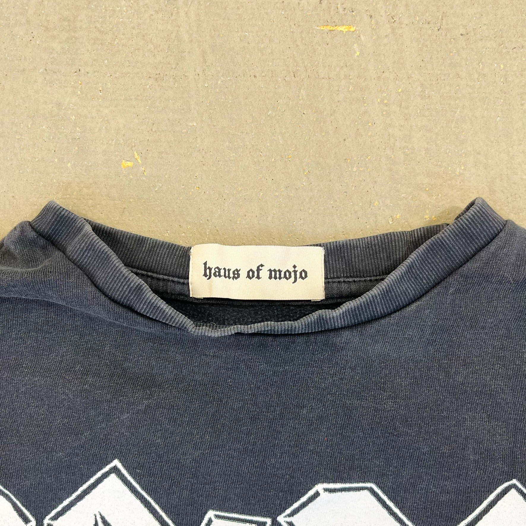 F- HOM AC/DC Text & Lightning Cropped Reworked Crewneck
