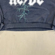 F- HOM AC/DC Text & Lightning Cropped Reworked Crewneck
