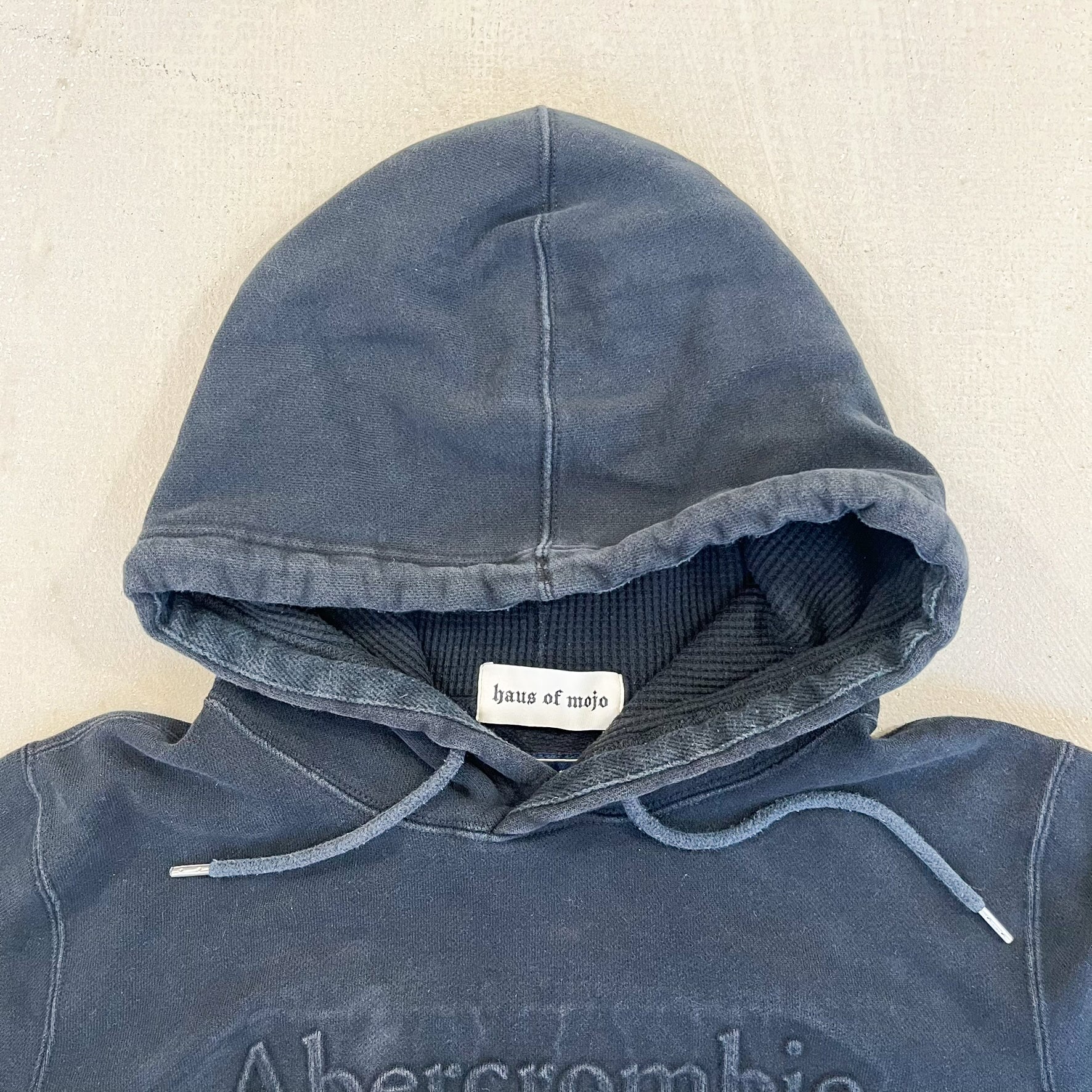 F- HOM Abercrombie & Fitch Puff Text Cropped Reworked Hoodie