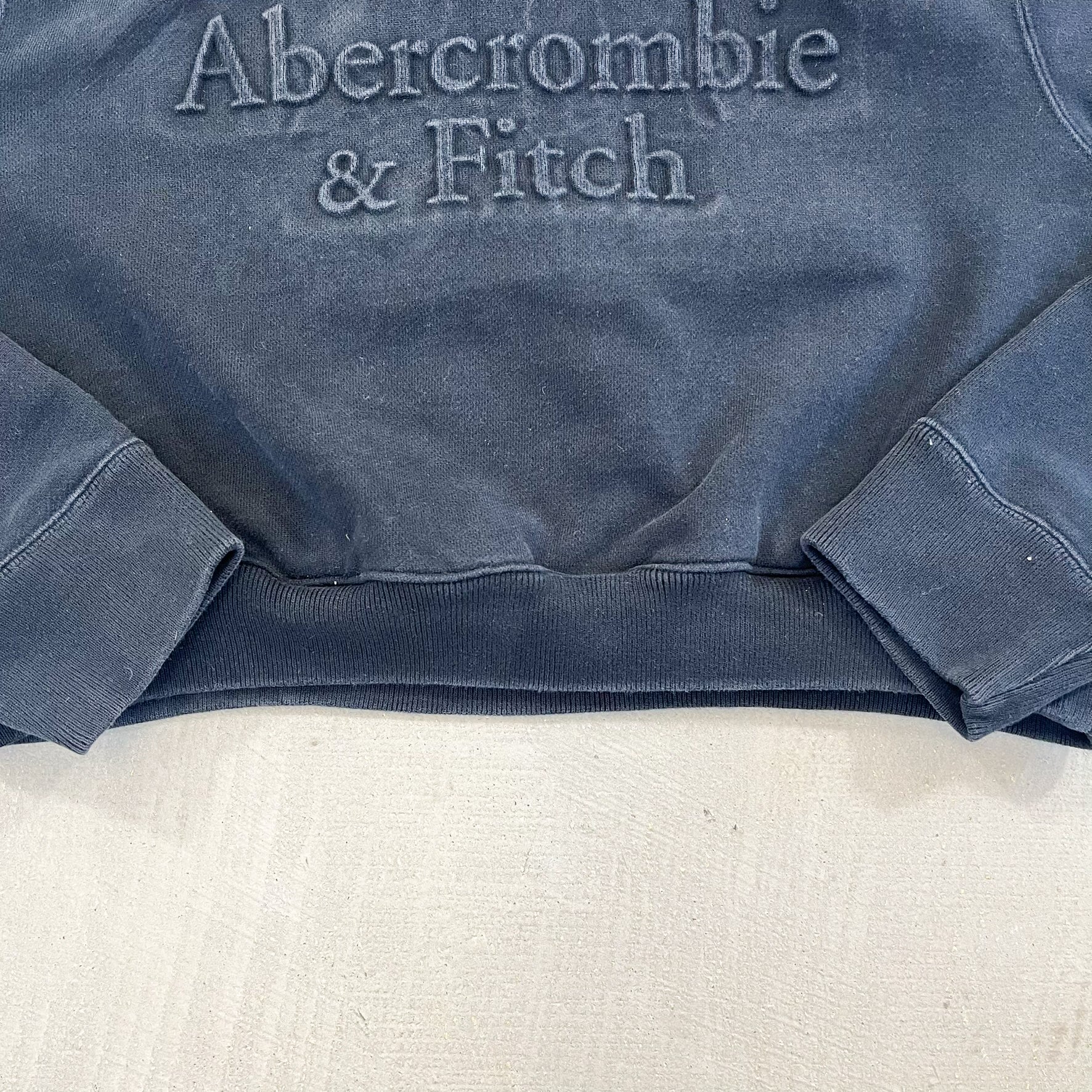 F- HOM Abercrombie & Fitch Puff Text Cropped Reworked Hoodie