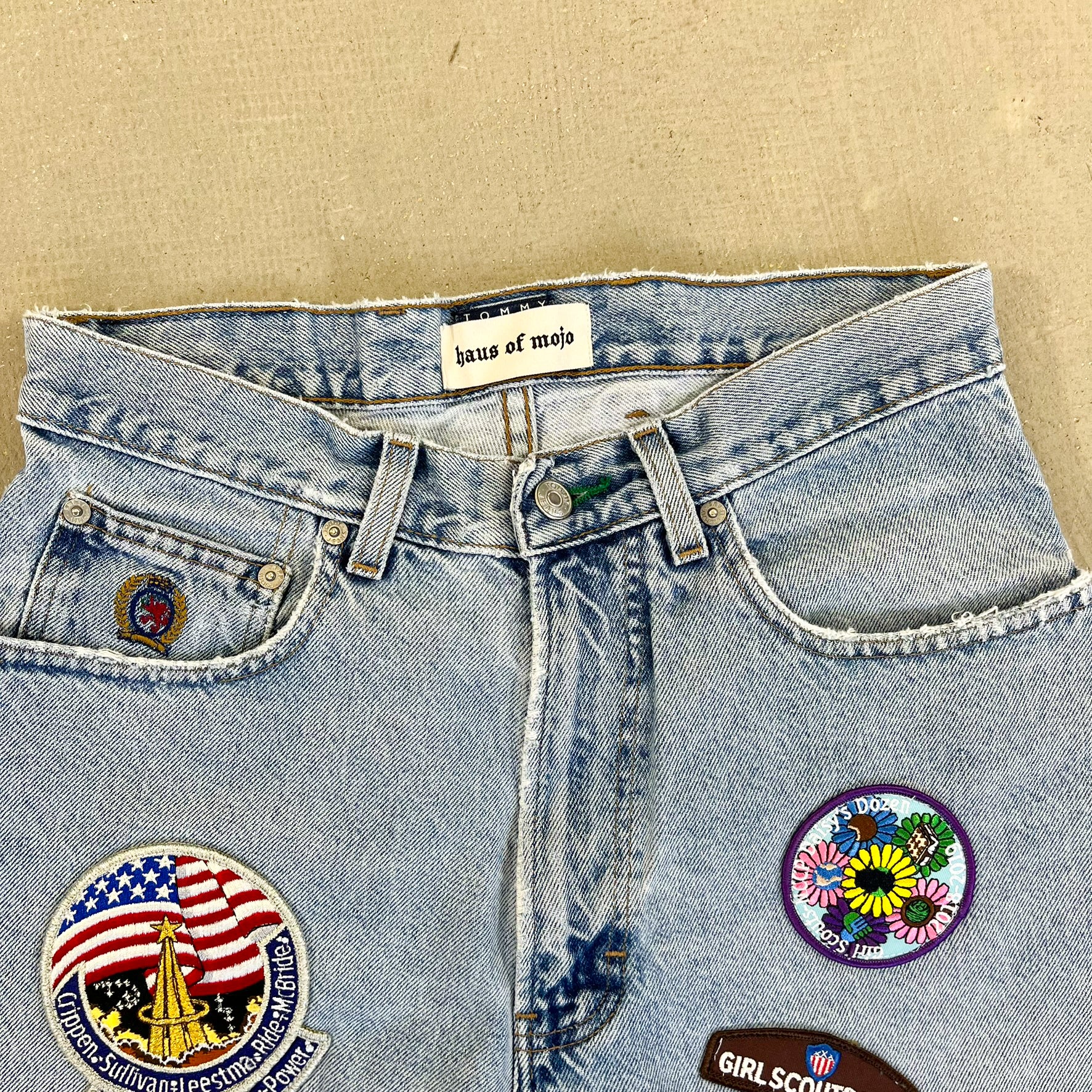 F- HOM Tommy Hilfiger Patches Reworked Custom Jeans