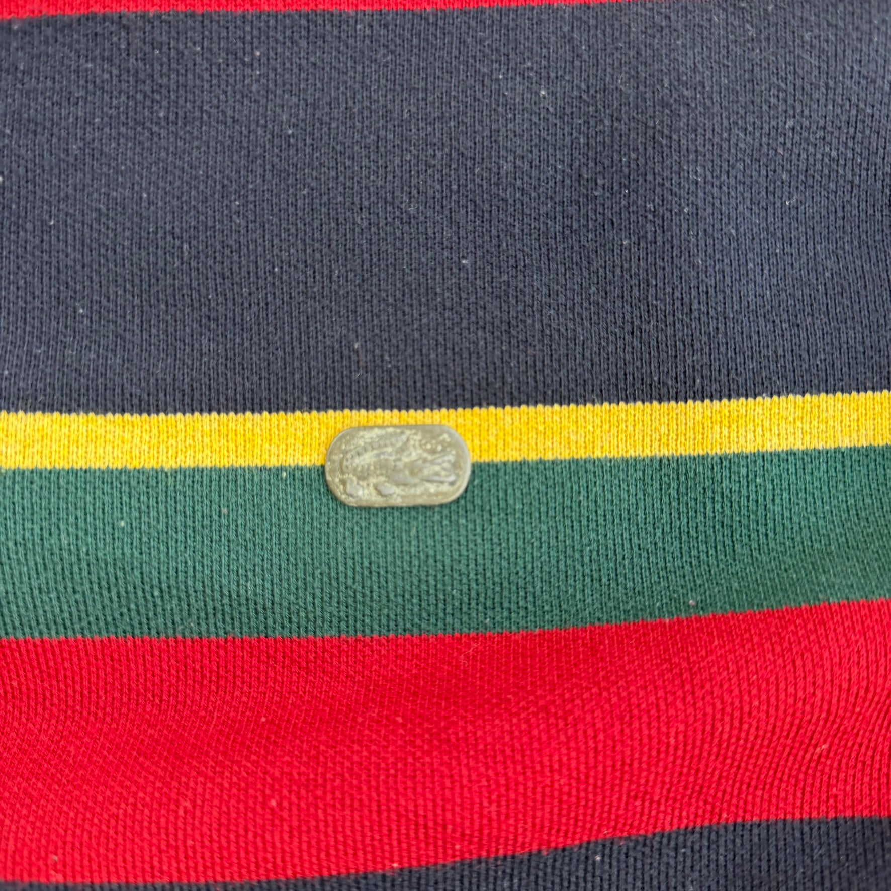 J- Vintage Lacoste Embroidered L/S Logo Made In USA Polo shirt - M