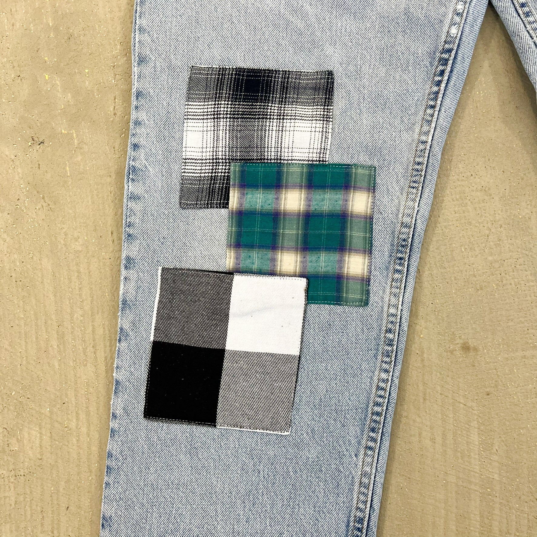 F- HOM Tommy Hilfiger Patches Reworked Custom Jeans