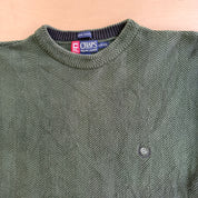 J- Vintage Chaps RL Embroidered Logo Dark Green Knit Sweater - S