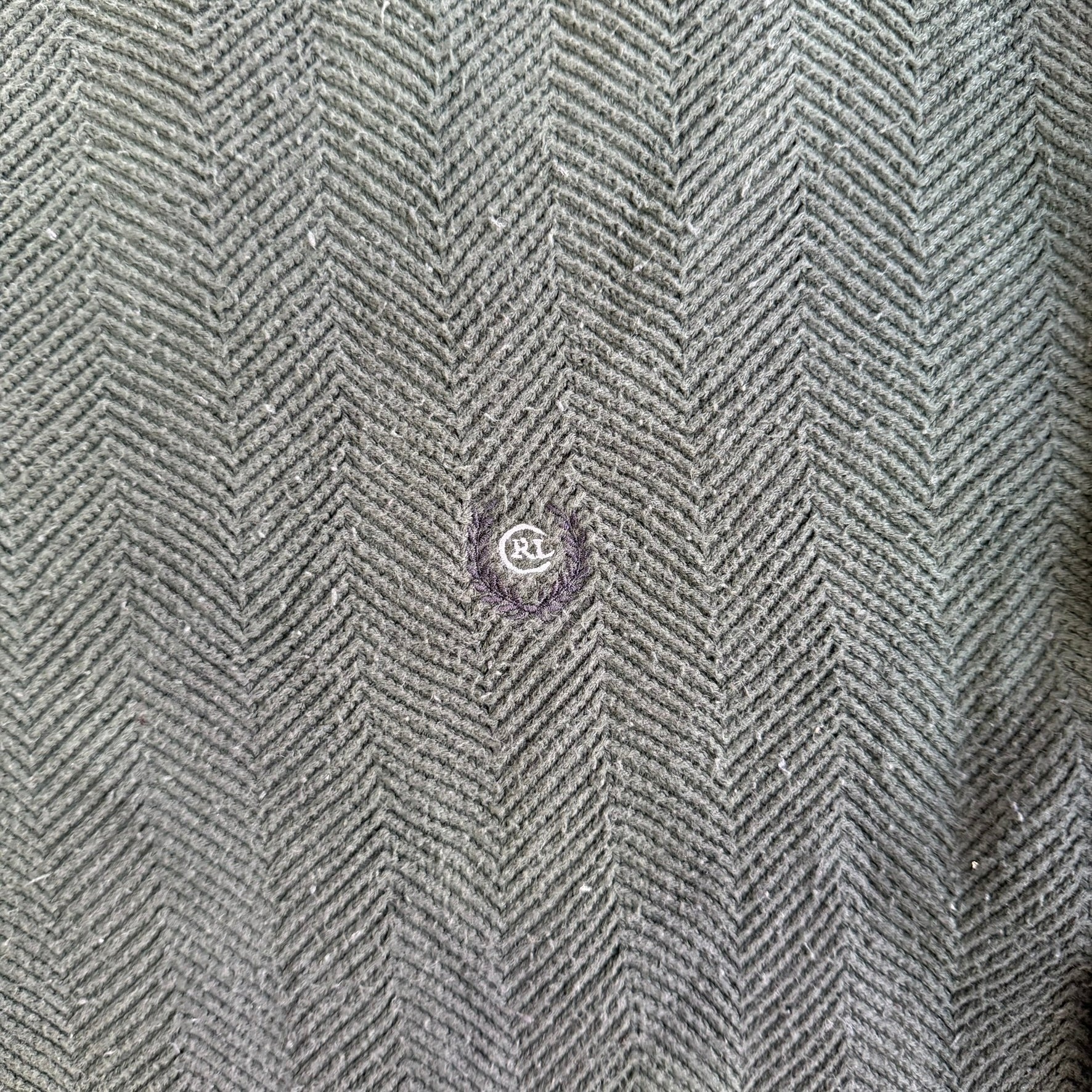 J- Vintage Chaps RL Embroidered Logo Dark Green Knit Sweater - S