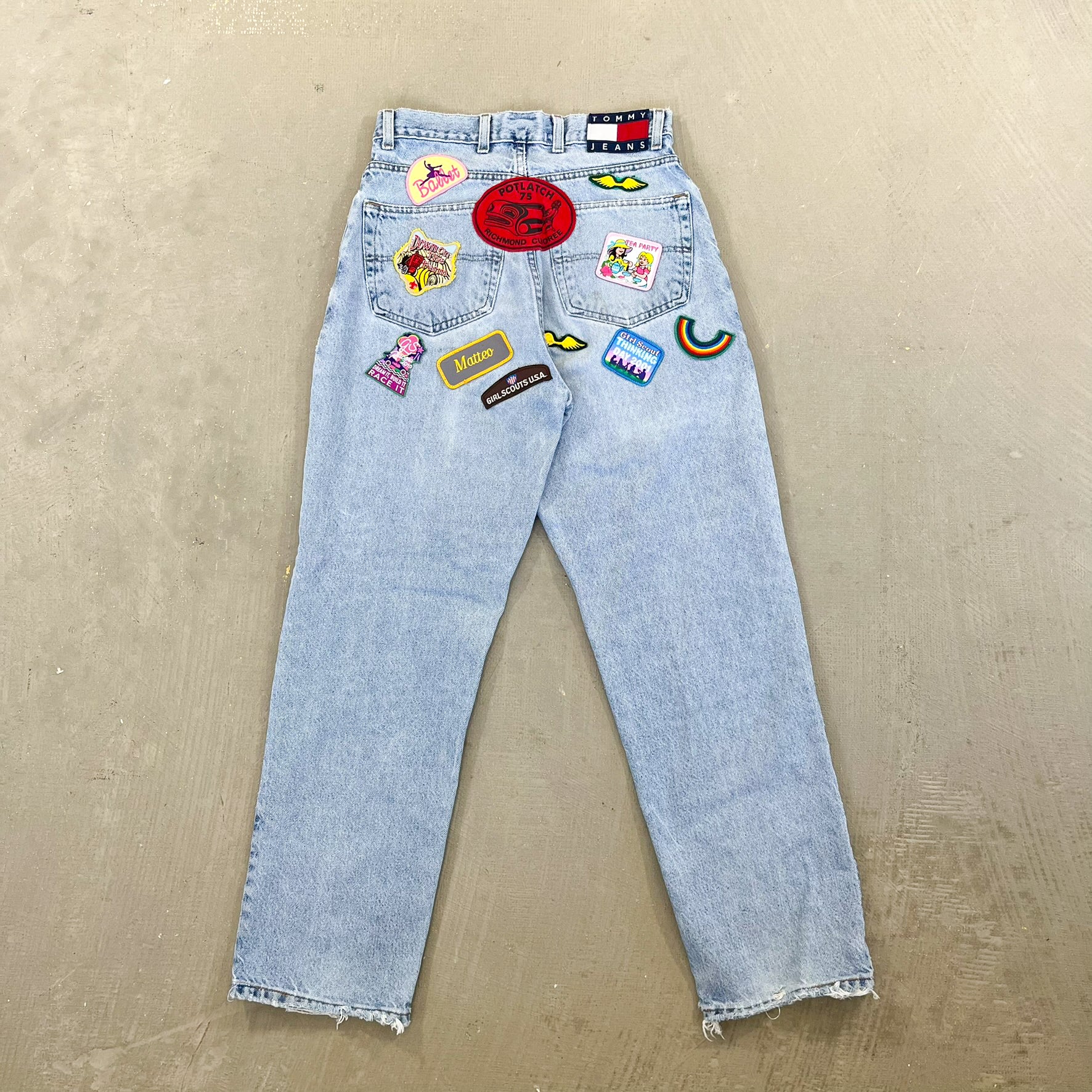 F- HOM Tommy Hilfiger Patches Reworked Custom Jeans