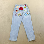 F- HOM Tommy Hilfiger Patches Reworked Custom Jeans