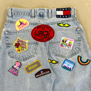 F- HOM Tommy Hilfiger Patches Reworked Custom Jeans