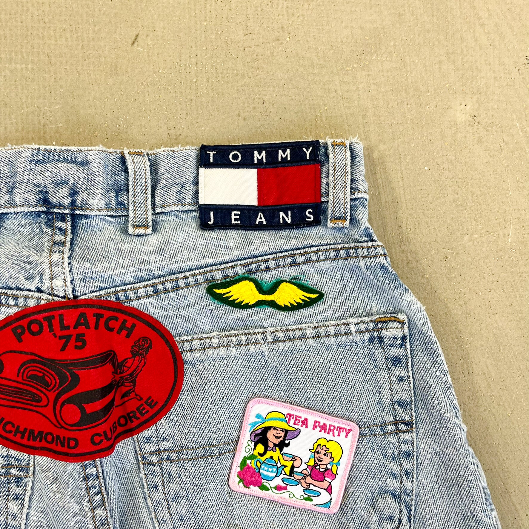 F- HOM Tommy Hilfiger Patches Reworked Custom Jeans