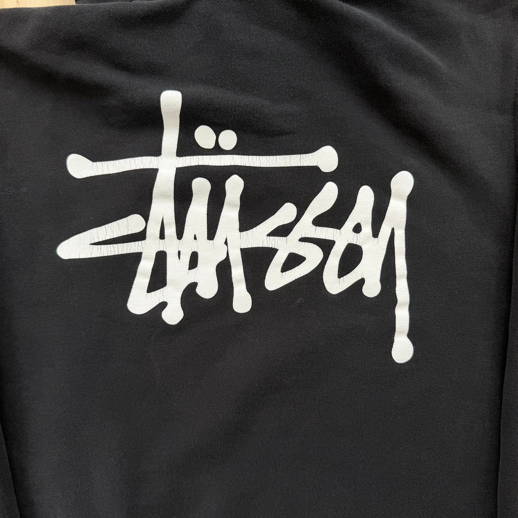 J- Vintage Stussy Cursive Text Logo Hoodie - M