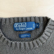 J- Vintage 90s Polo RL Embroidered Logo Olive Green Knit Sweater - M