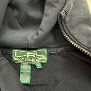 J- Vintage RL Womens Active Embroidered Text Shoulder Zip Up Hoodie - XL