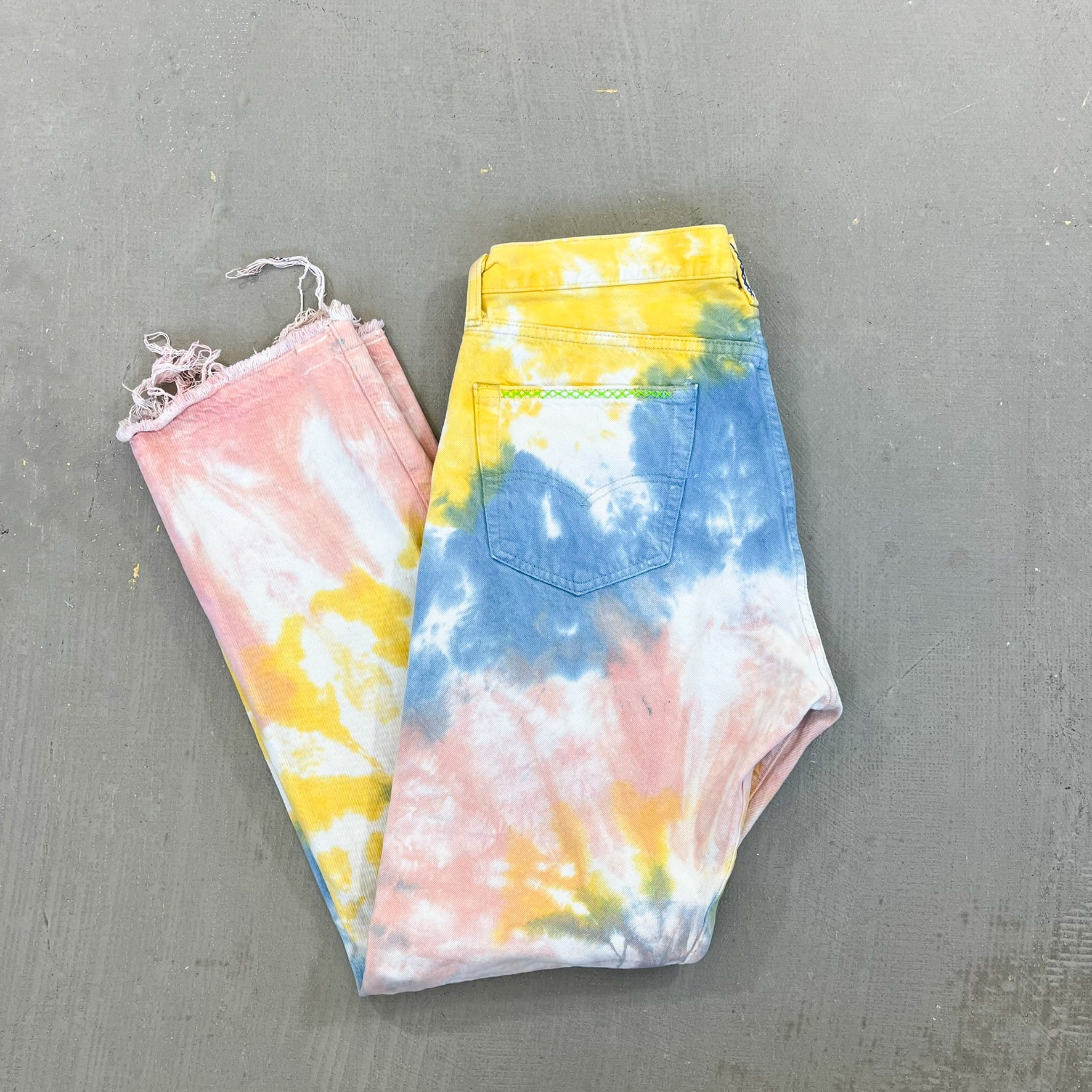 F- HOM Levi's 501 '93 Tie Dye Reworked Custom Jeans