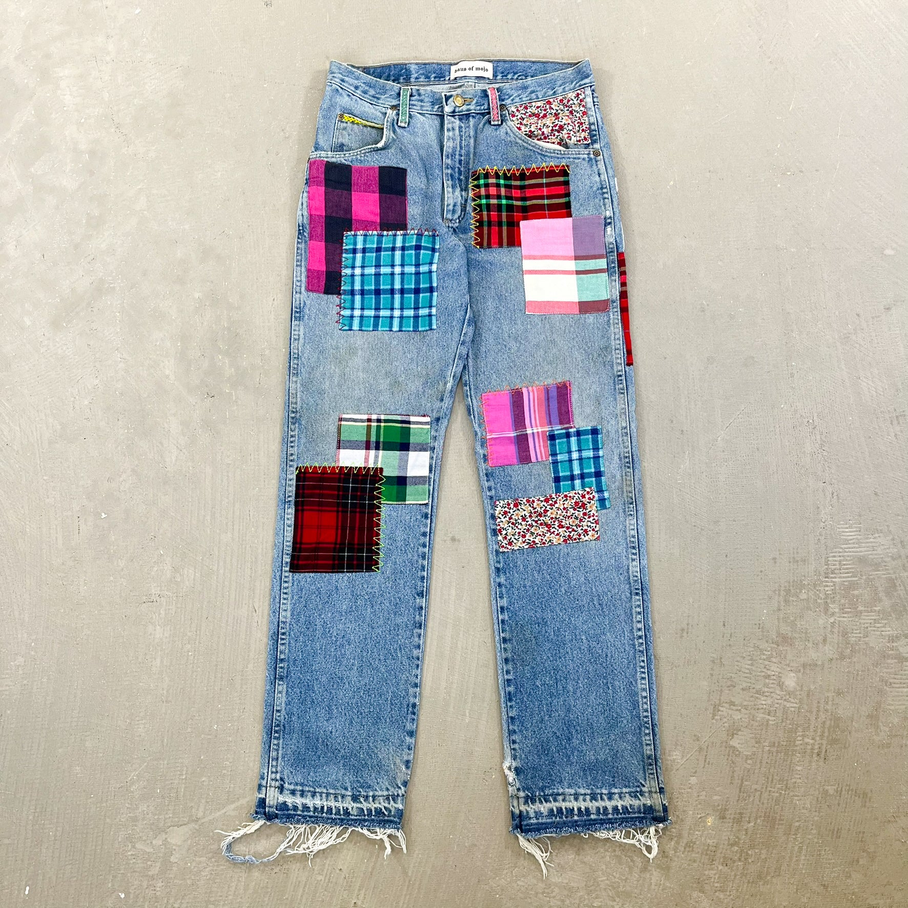 F- HOM Wrangler Flower Left Pocket Reworked Custom Jeans