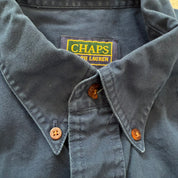 J- Vintage 90s Chaps RL Pocket Navy Button Down Shirt - 16 34/35 (fits L)