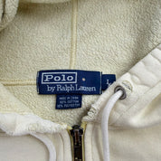 J- Vintage Polo Ralph Lauren Embroidered Logo Yellow Zip Up Hoodie - L