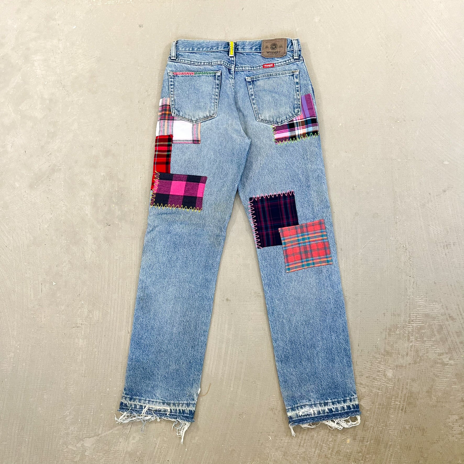 F- HOM Wrangler Flower Left Pocket Reworked Custom Jeans